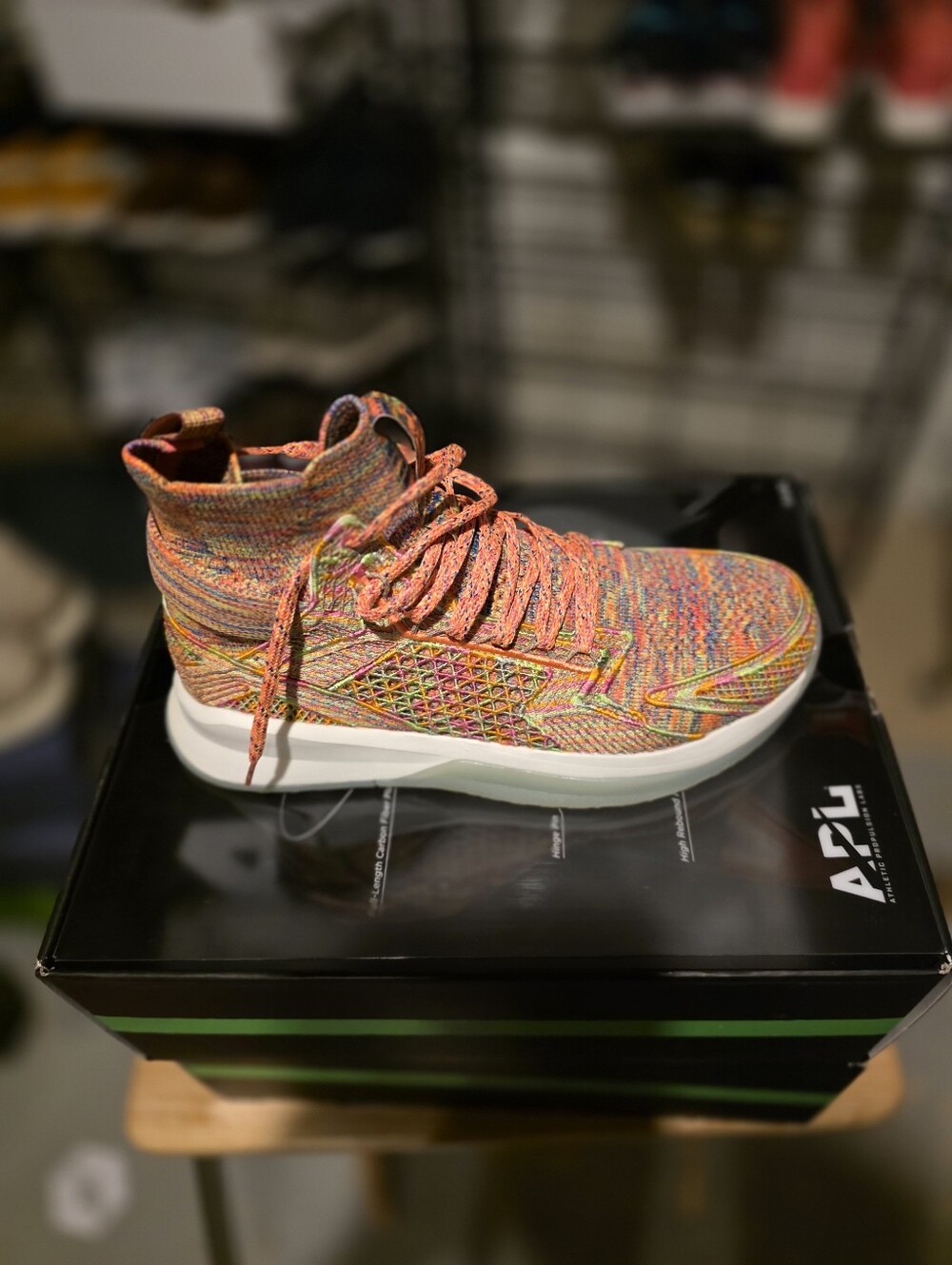 APL Multicolor Knit High-Top Sneakers - Orange/Pink/Yellow Accents - Picture 2 of 6